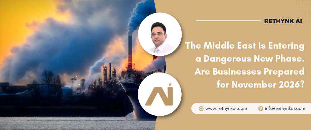 Middle East Escalation 2026 geopolitical tensions affecting energy markets, maritime shipping routes, aviation, and global business supply chains.